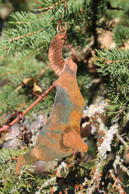 Lone Wolf Howling at the Crescent Moon Ornament