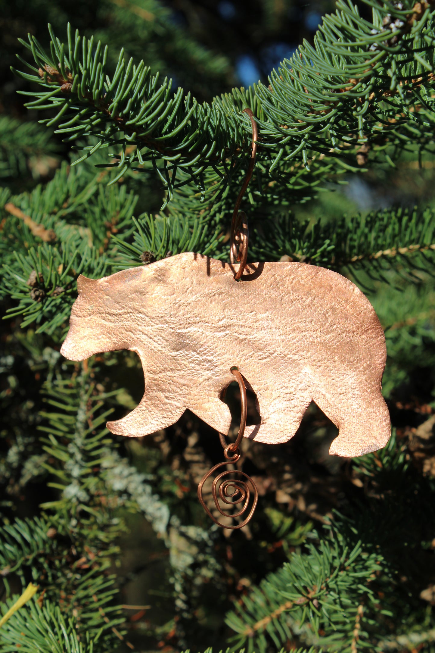 Lace Bear Copper Ornament