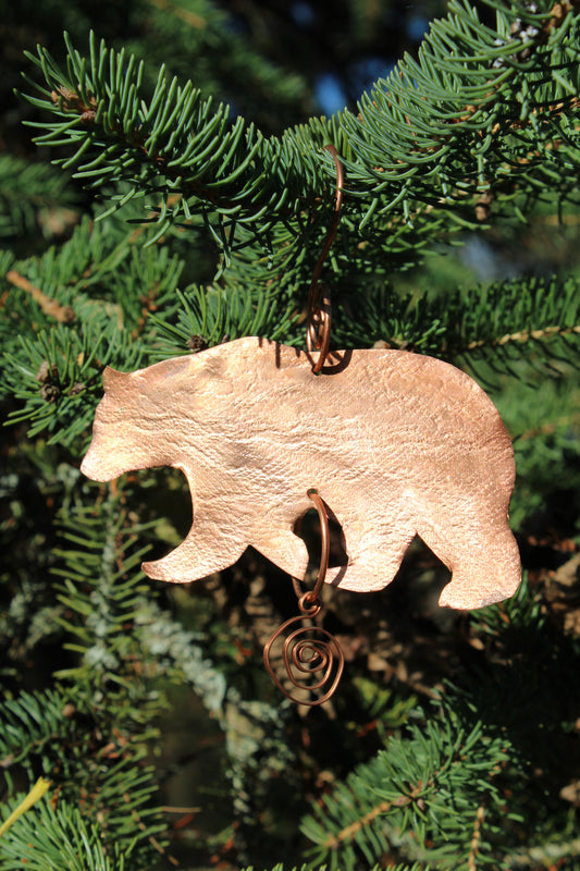 Lace Bear Copper Ornament