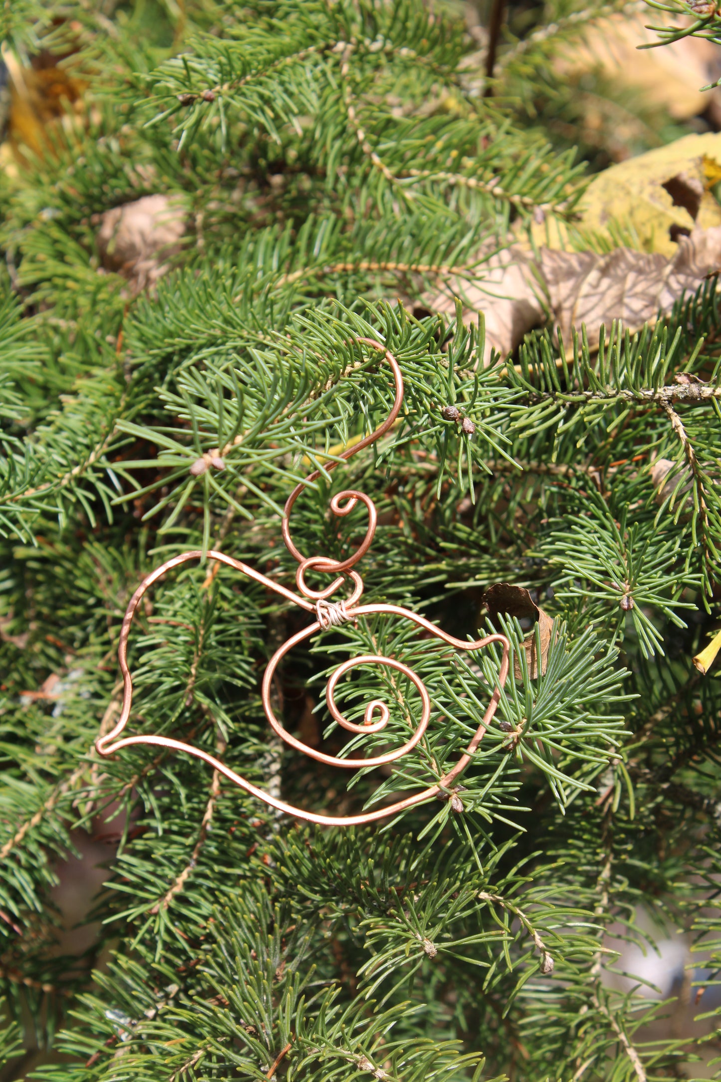 Copper Wire Bird Ornament