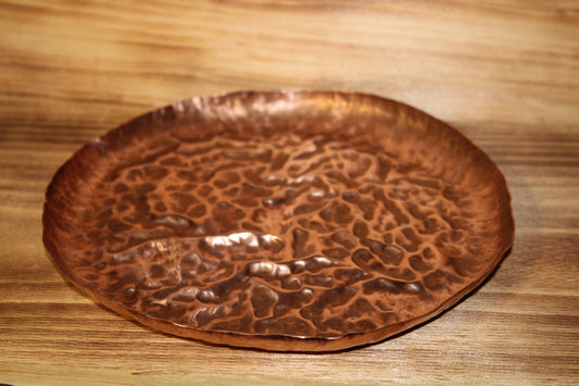 Rustic Glow Copper Trinket Tray